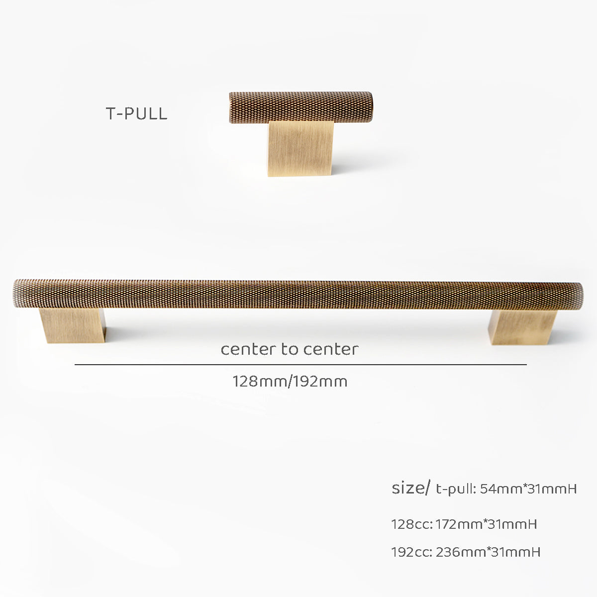 Knurled Antique Brass Handles | GHA-A