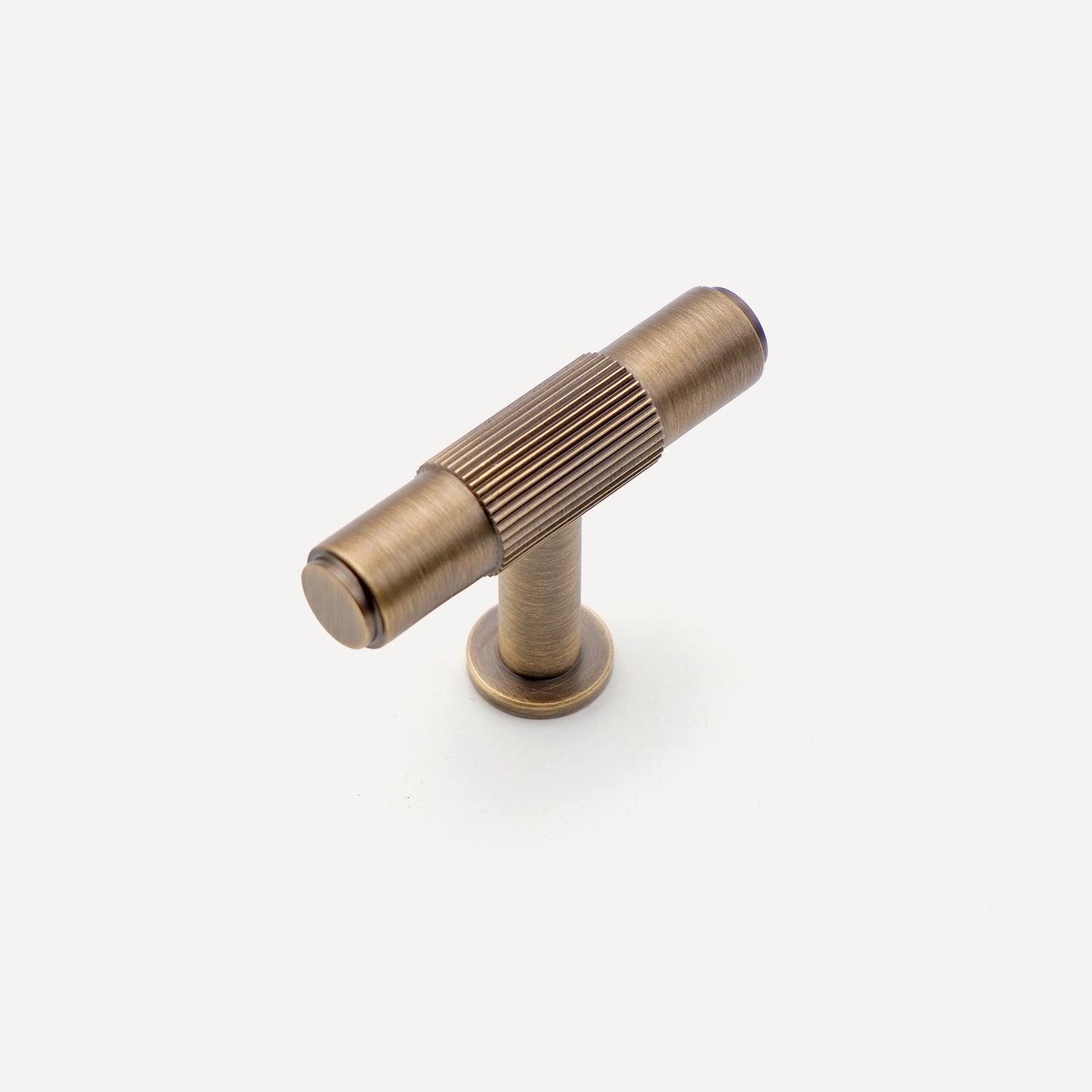 Linear Knurled Antique Brass Handles | YH03-A