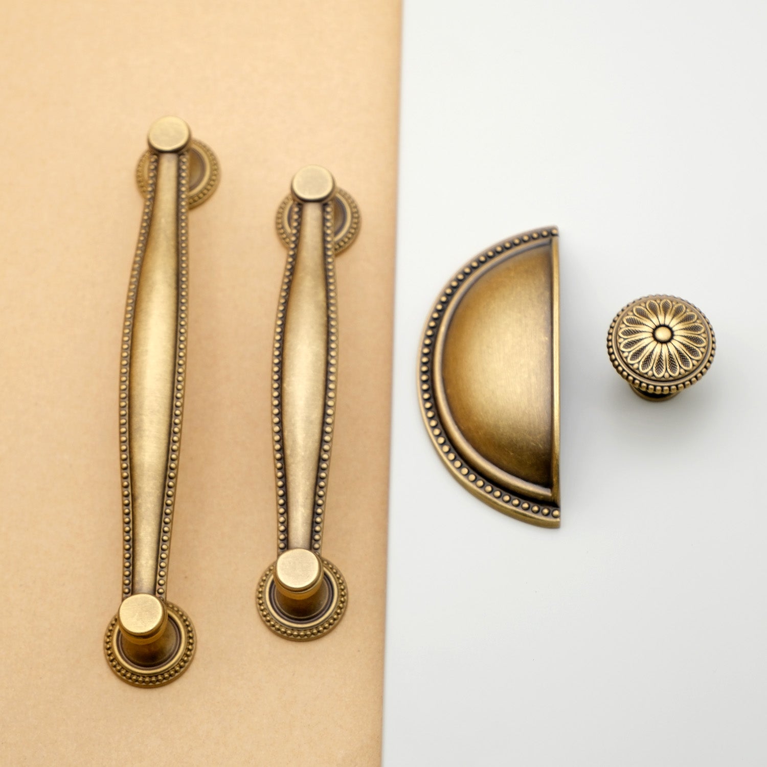 Antique Brass Cup Pull | SN07-AU